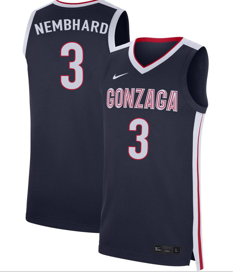 Men #3 Andrew Nembhard Gonzaga Bulldogs College Basketball Jerseys Sale-Navy - Click Image to Close
